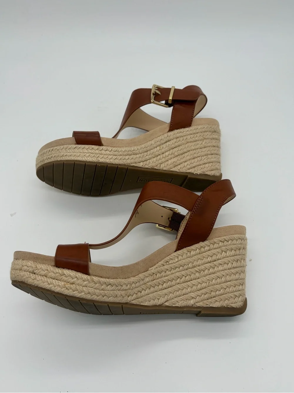 Kenneth Cole Reaction Tan Brown Wedge Sandals